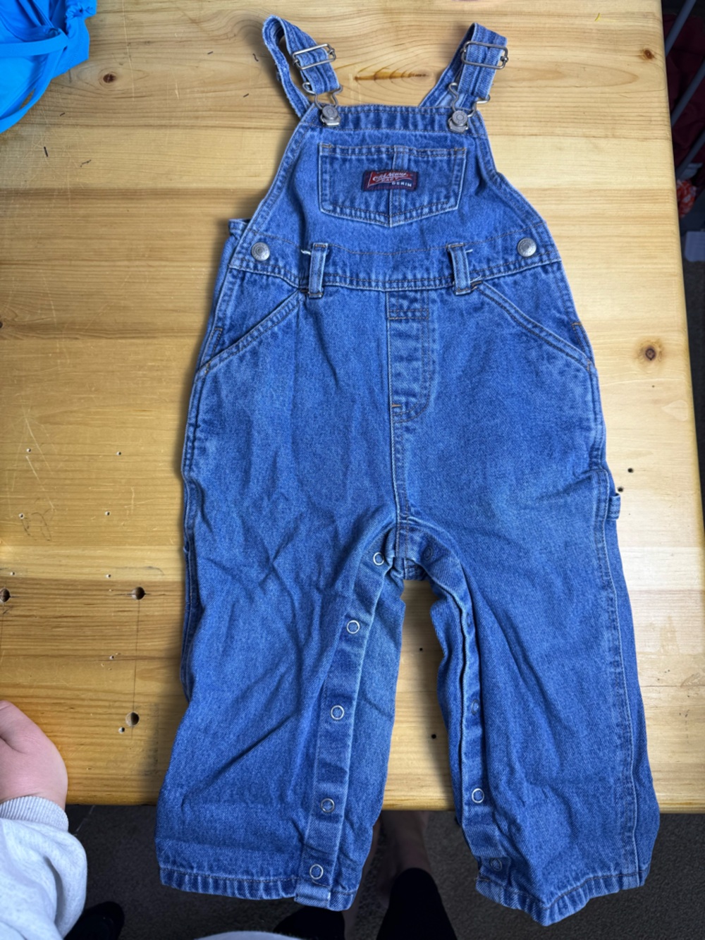 Old Navy Kids Snap Bottom Full Length Jean Denim Overall Unisex Toddler 2T